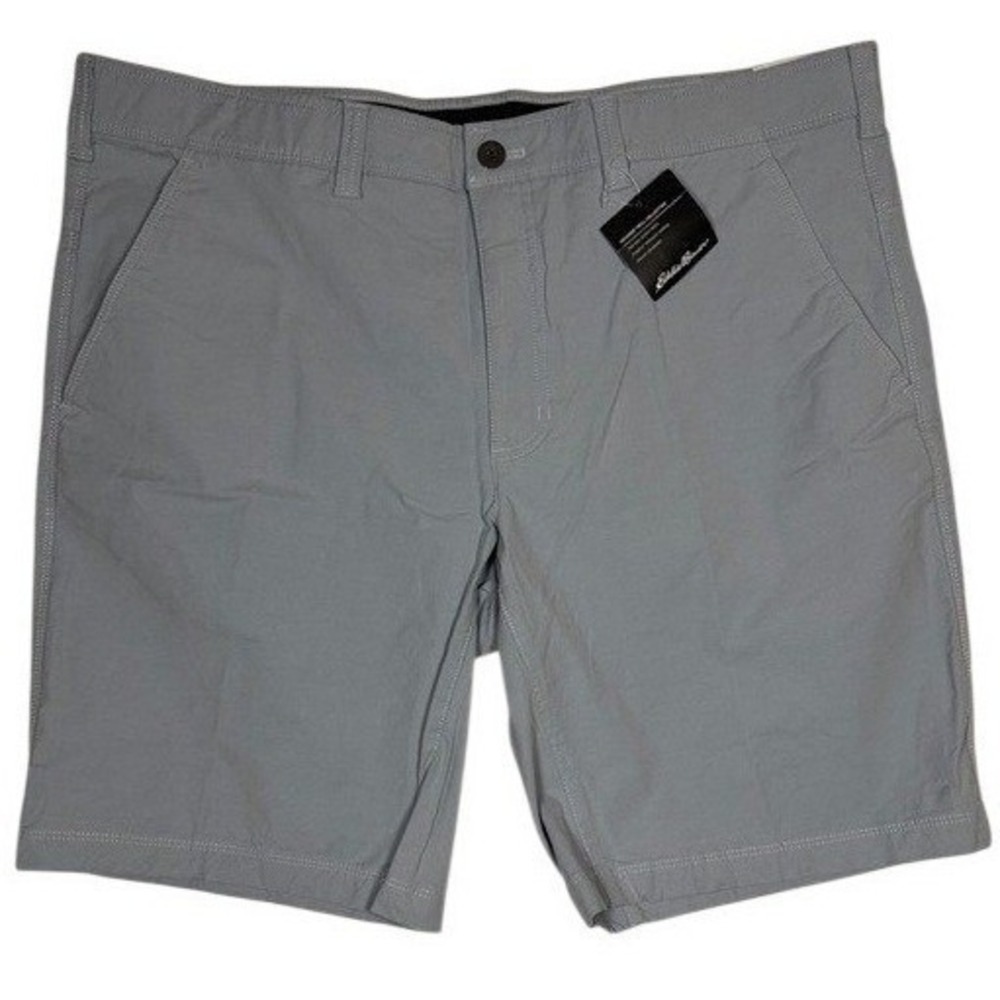 Eddie Bauer Shorts Mens 40 Voyager Flex‎ Chino Blue Smoke Stretch NEW